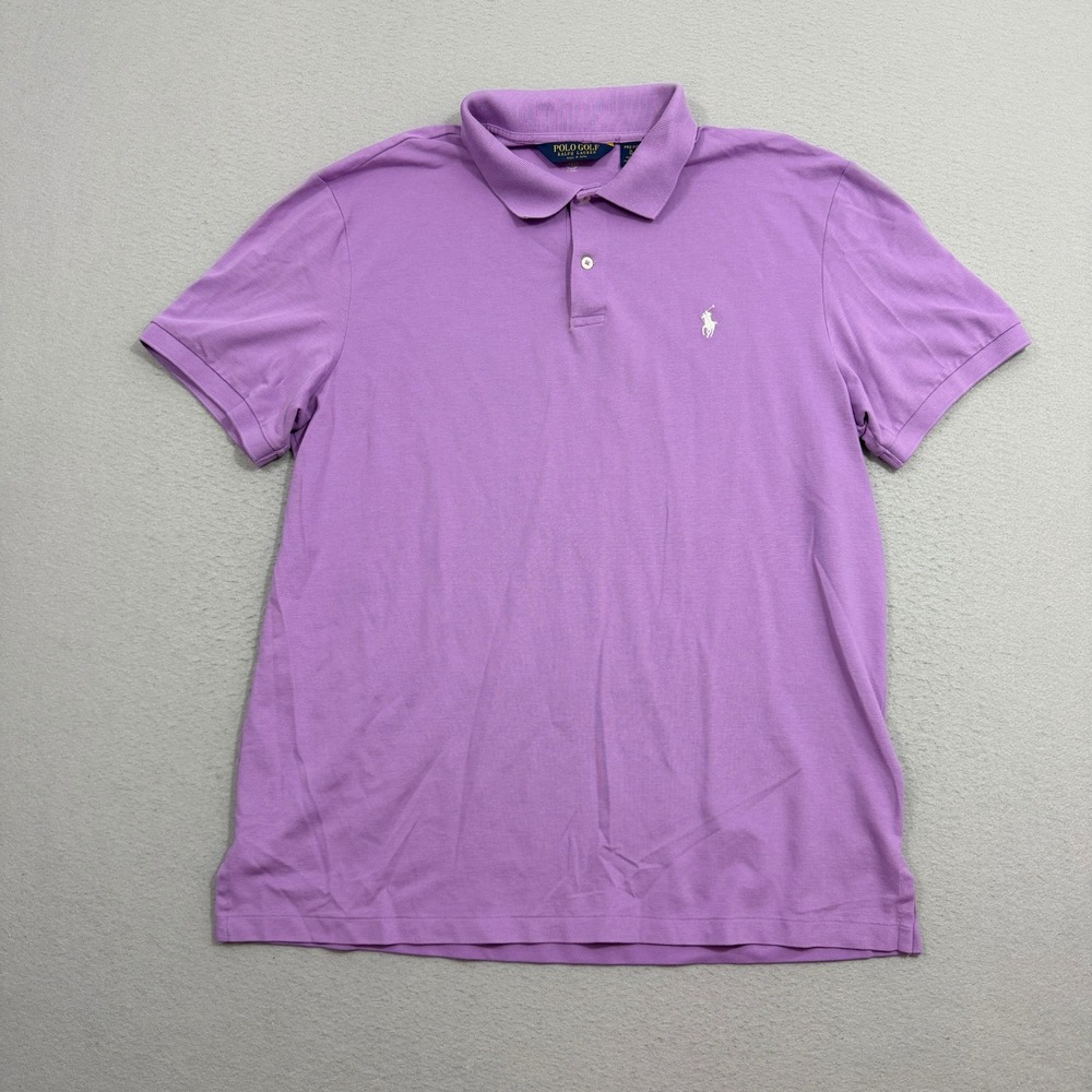 Polo Golf Ralph Lauren Mens XL Purple Shirt Pro Fit Short Sleeve Wicking Polo